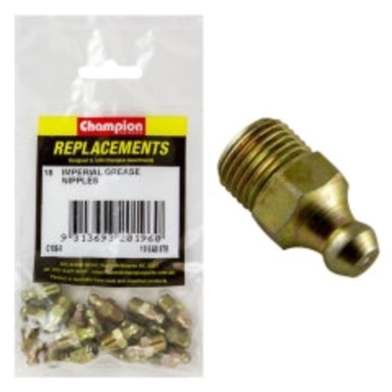 Champion 1/4in UNF (SAE) Straight Grease Nipple – 100pk