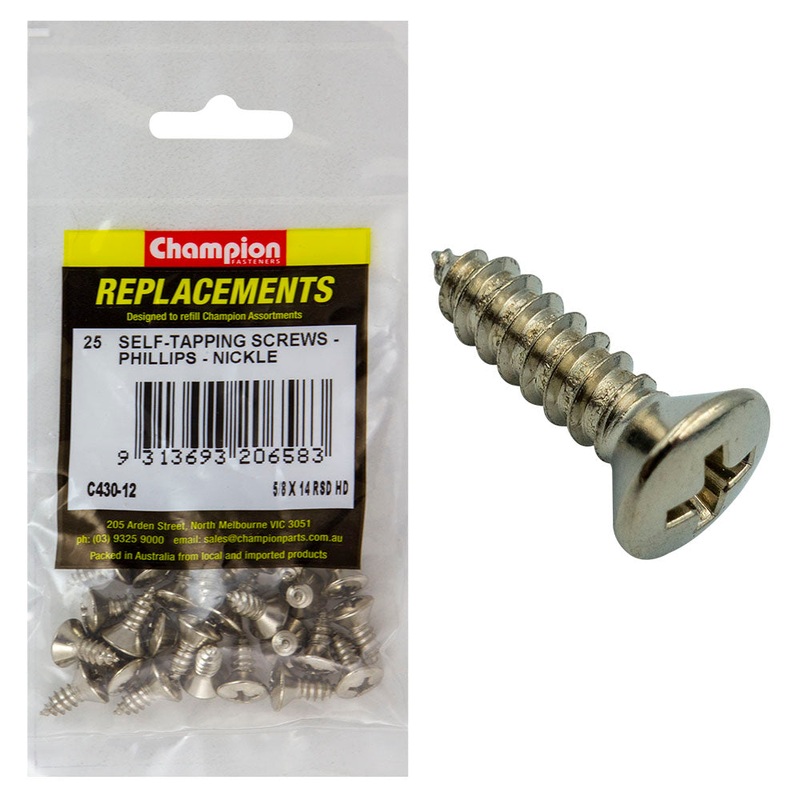 Champion 10G x 3/4in S/Tapping Screw Rsd HD Phillips – 100pk