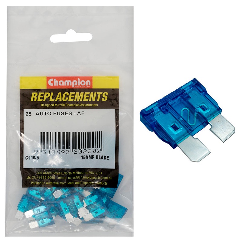 Champion AF 15Amp Standard Blade Fuse (Blue) -25pk