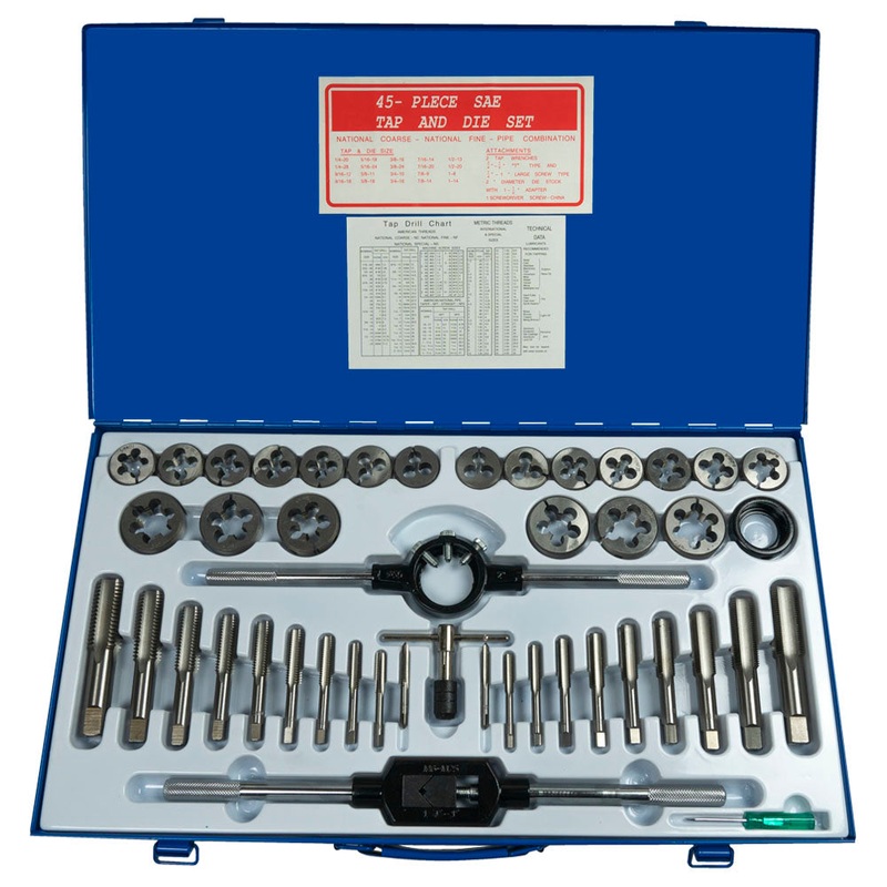 ProEquip 45pc Imperial Tap & Die Set (UNC/UNF)