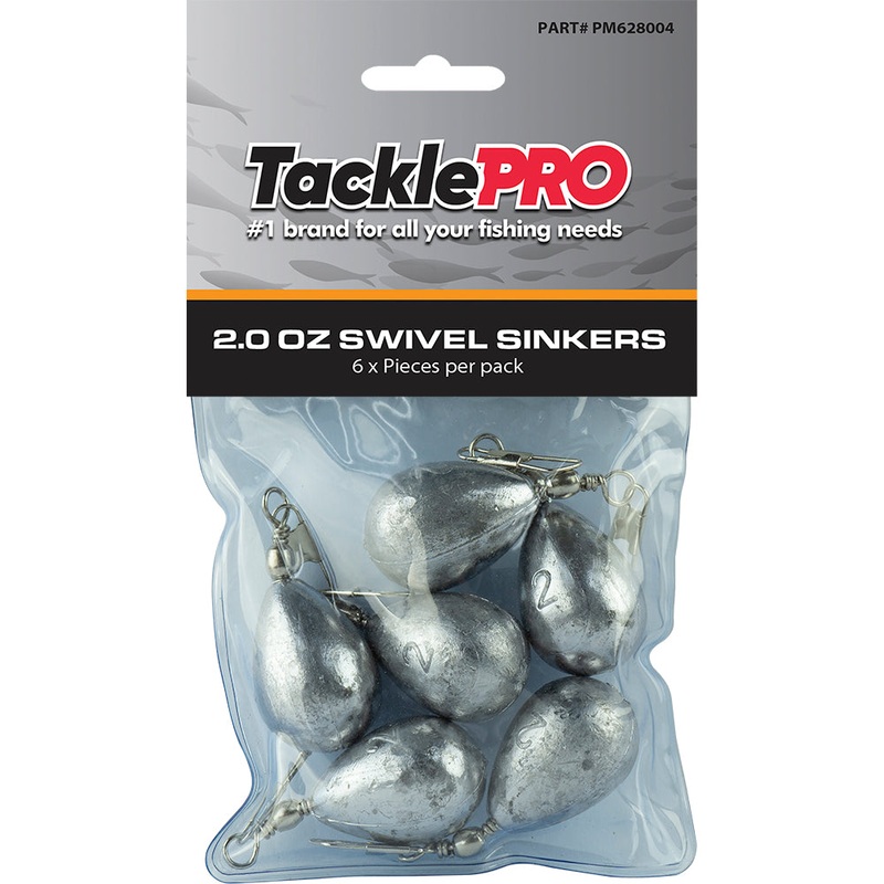 TacklePro Swivel Sinker 2.0oz – 6pc