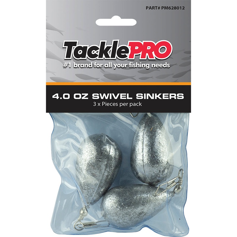 TacklePro Swivel Sinker 4.0oz – 3pc