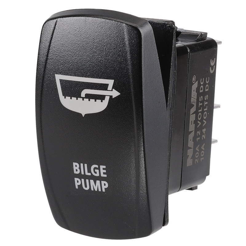 12/24V OFF/ON LED ILLUMINATED ROCKER SWITCH WITH BILGE PUMP SYMBOL
