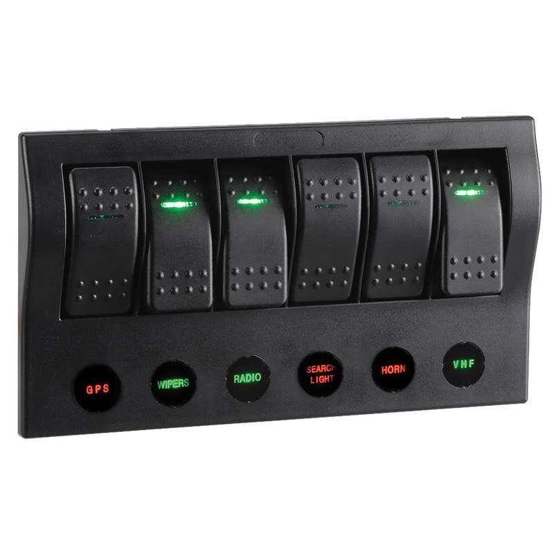 6-WAY LED SWITCH PANEL WITH CIRCUIT BREAKER PROTECTION