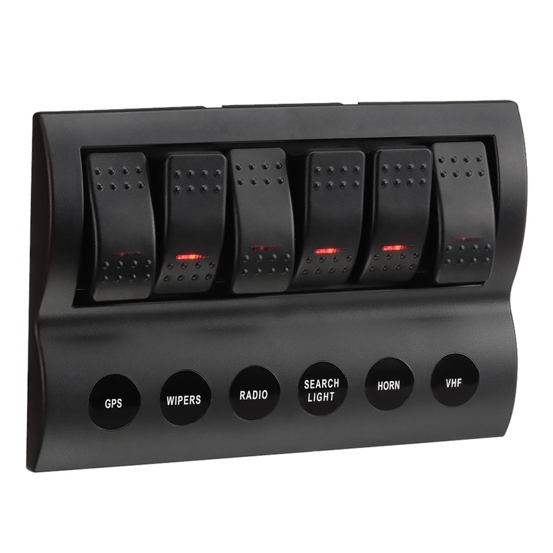 6-WAY LED SWITCH PANEL WITH FUSE PROTECTION