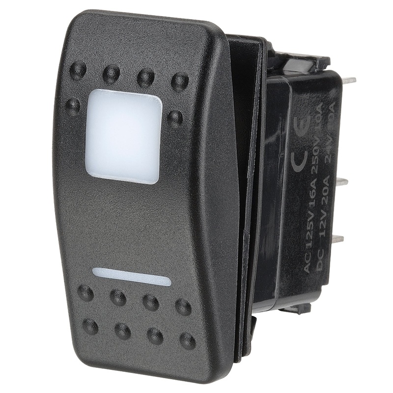 BLUE 12/24V LED ROCKER SWITCH OFF/ON/ON
