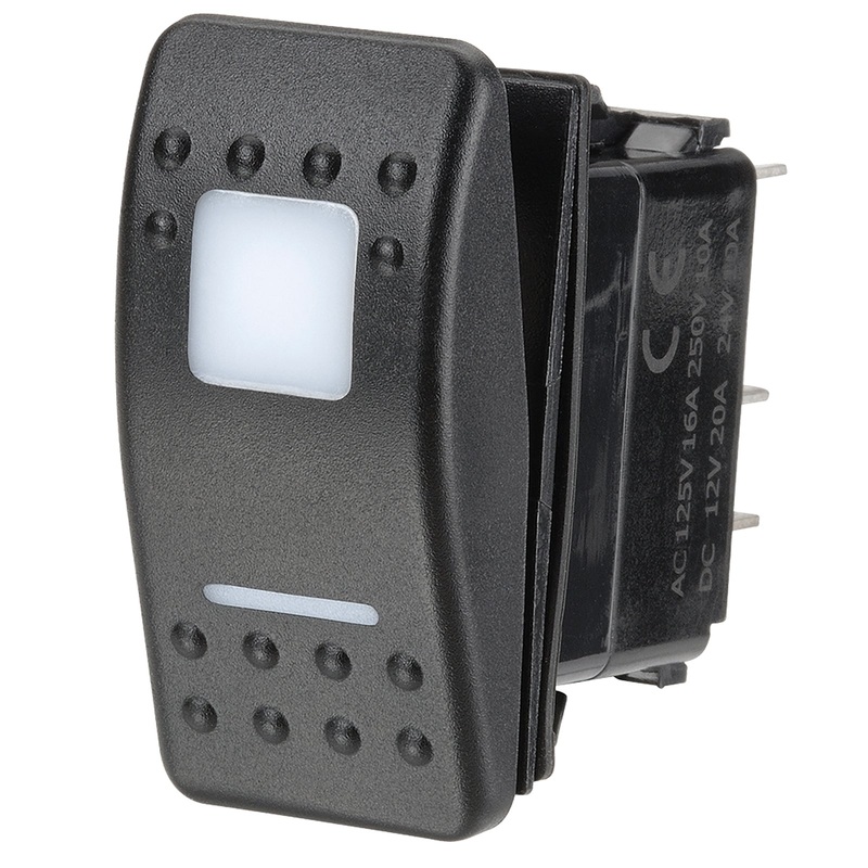 RED 12/24V LED ROCKER SWITCH OFF/MOM ON