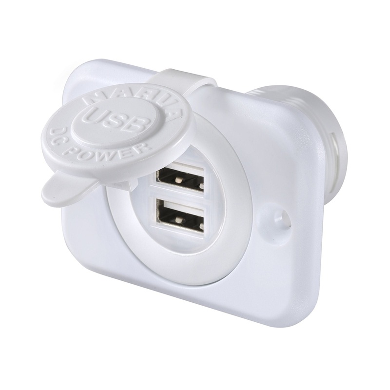 WHITE DUAL USB HEAVY DUTY ACCESSORY SOCKET