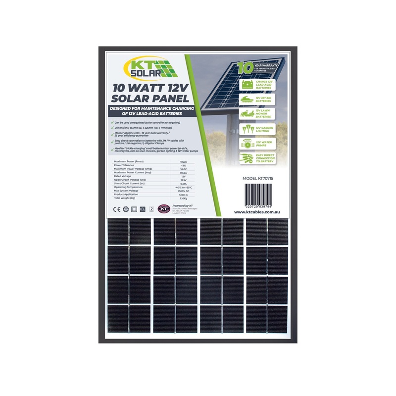 10W 12V SINGLE CELL MONO-CRYSTALLINE SOLAR PANEL