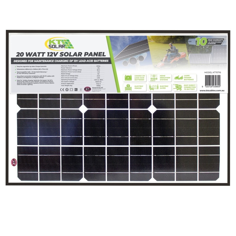 20W 12V SINGLE CELL MONO-CRYSTALLINE SOLAR PANEL