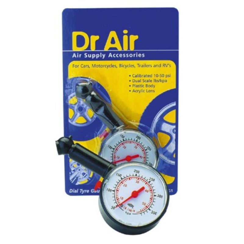 DIAL TYRE GAUGE PLASTIC 50PSI