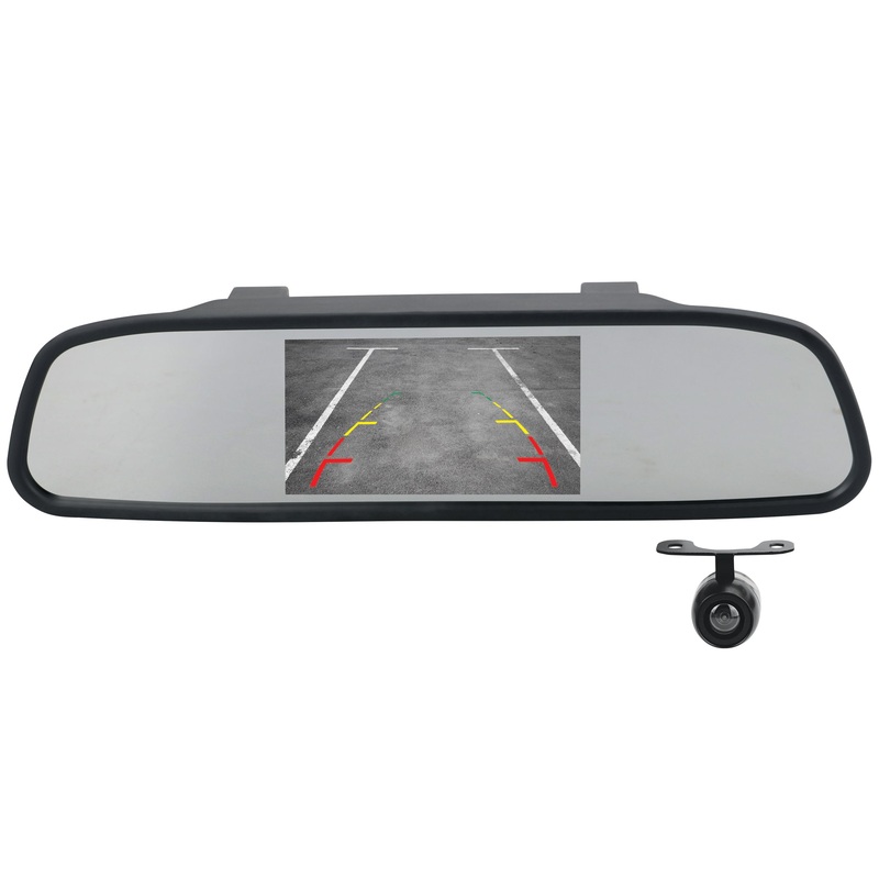 4.3IN MIRROR MOUNT DISPLAY REVERSE CAMERA KIT