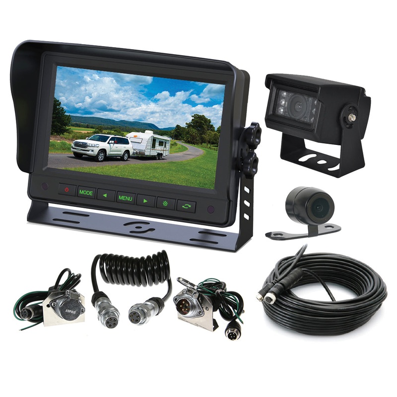 7IN DASH MOUNT DISPLAY DUAL REVERSE CAMERA TRAILER KIT