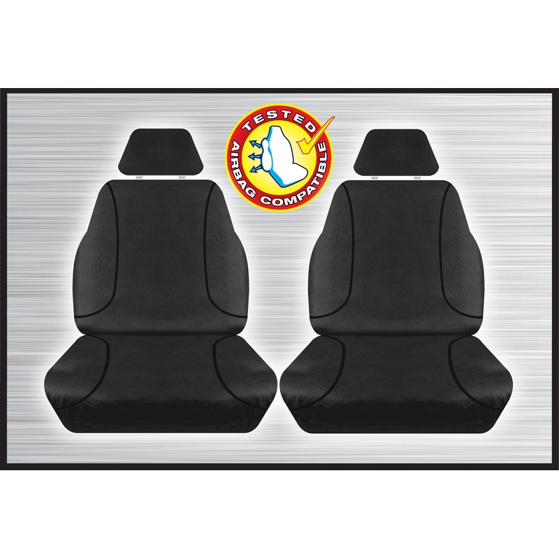 BLACK CANVAS FRONT SEAT COVER PAIR- HILUX SR & SR5