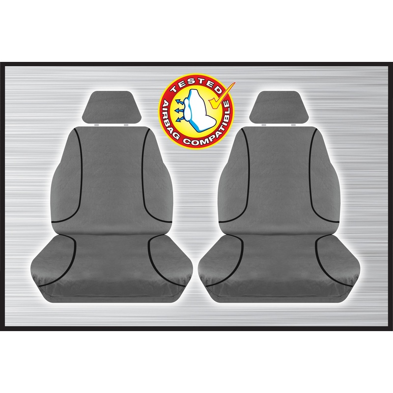 GREY CANVAS FRONT SEAT COVER PAIR – HILUX 07/2015 ONWARD