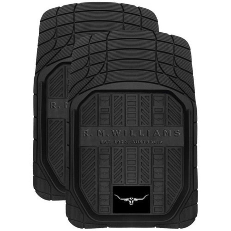 RUBBER FRONT MATS BLACK SET OF 2