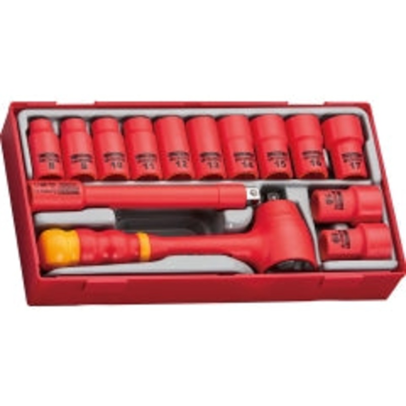 Teng 14pc 1000V VDE 3/8in Dr. Insulated Socket Set – TC-Tray