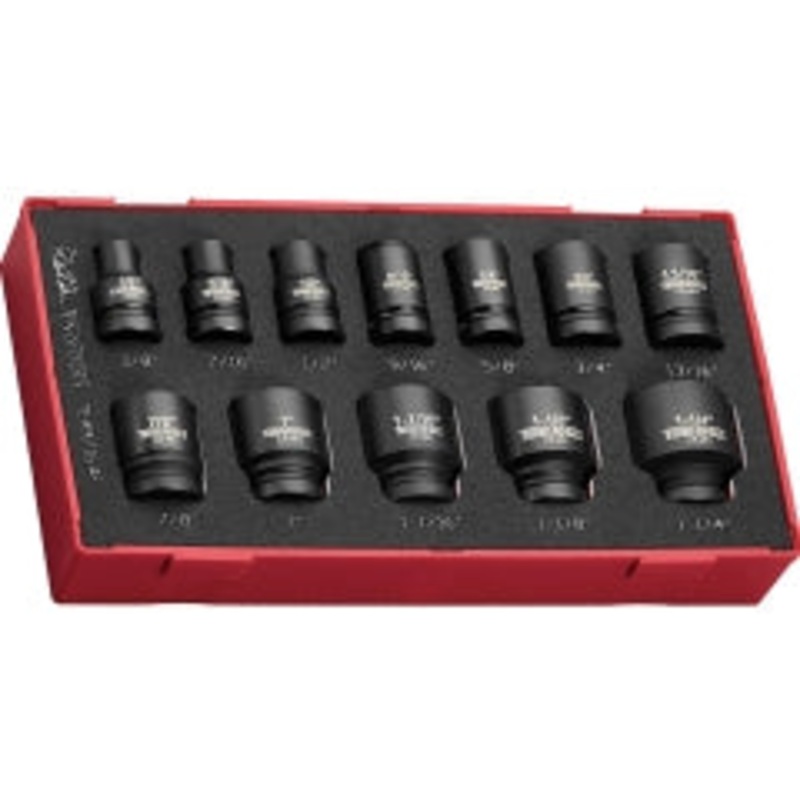 Teng 16pc 1/2in Dr. AF Reg. Impact Socket Set 6-Pnt (EVA)