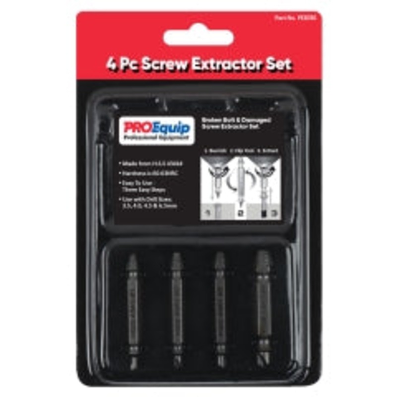 ProEquip 4 Pc Screw Extractor Set