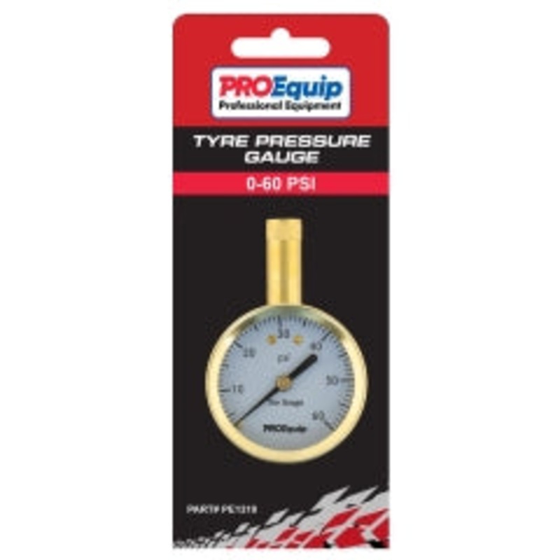 ProEquip Tyre Pressure Gauge 0-60 PSI – Straight Chuck