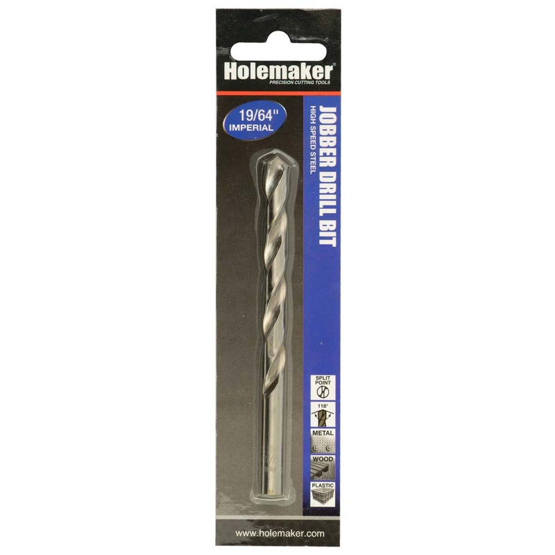 Holemaker Jobber Drill 19/64in – 1pc (Carded)