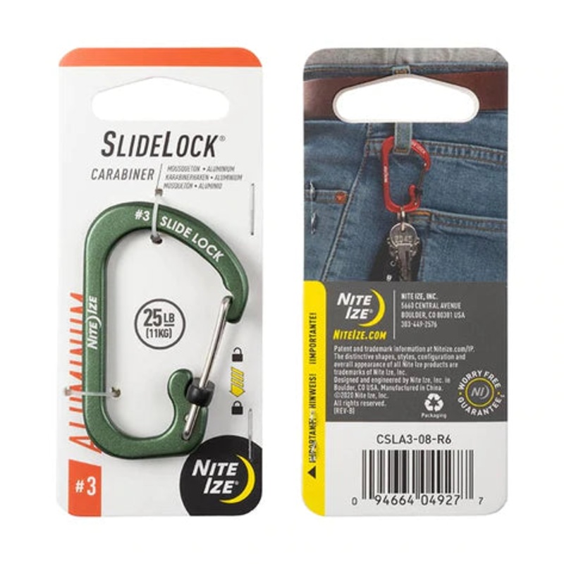 Nite ize – SlideLock Carabiner Aluminium #3 Olive