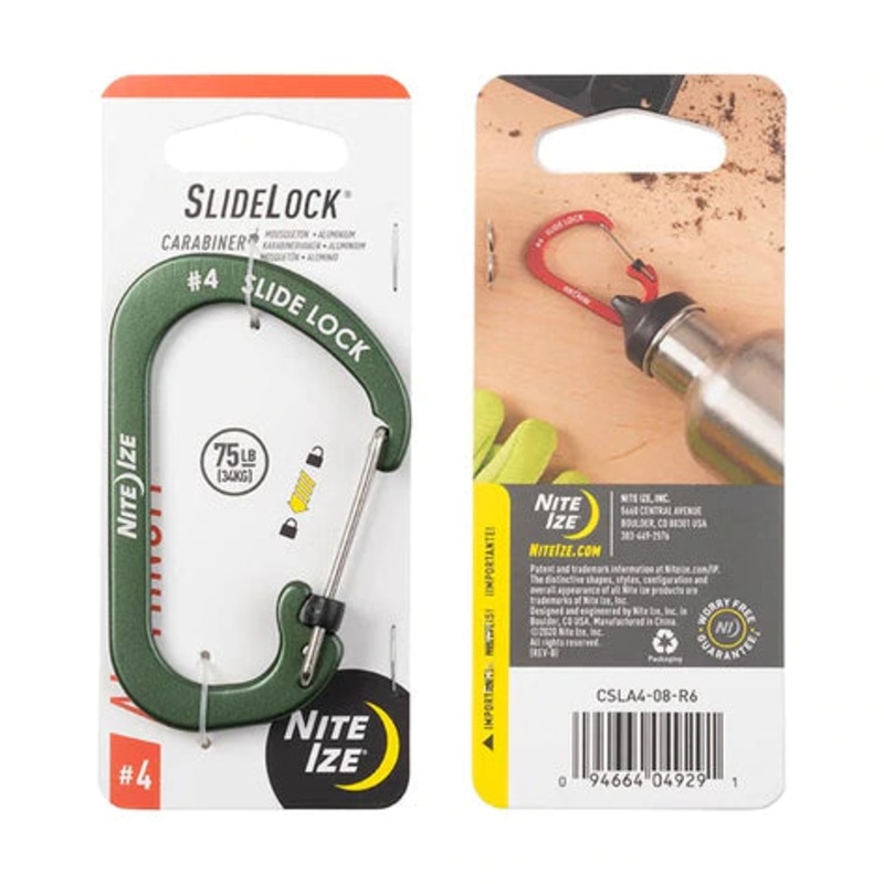 Nite ize – SlideLock Carabiner Aluminium #4 Olive