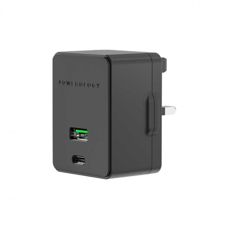 Powerology – Ultra-Quick PD Charger Dual Ports 36W (Black)