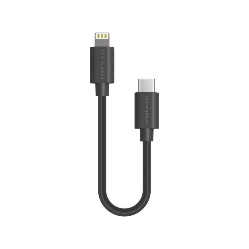 Powerology – USB-C to Lightning Cable 0.25m (Black)