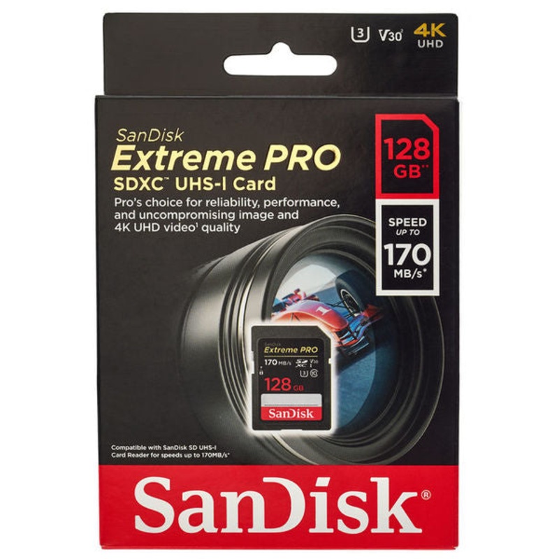 San Disk – Extreme Pro Micro SDXC UHS-I Card with Adaptor (128GB) – TOK