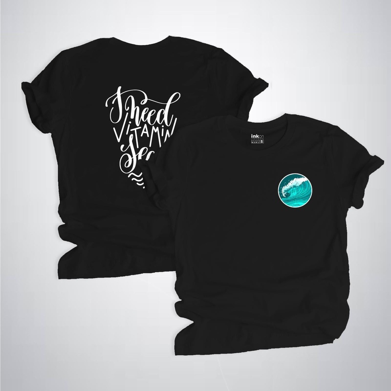 Waves with Back Design T-shirt