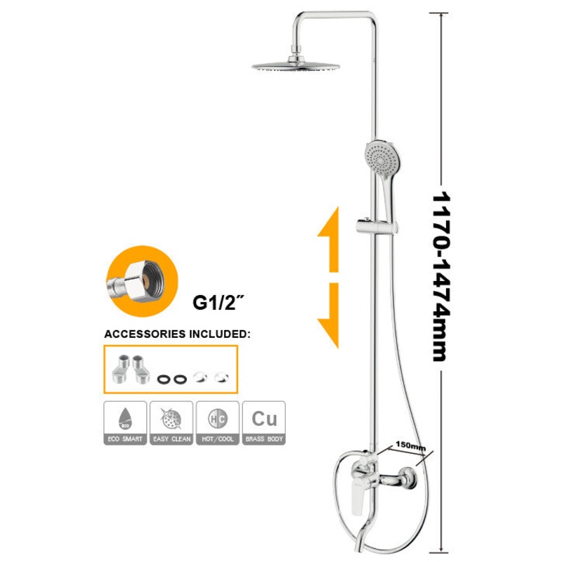 Ingco – Single Lever Bath-Shower Mixer HSLBM513681