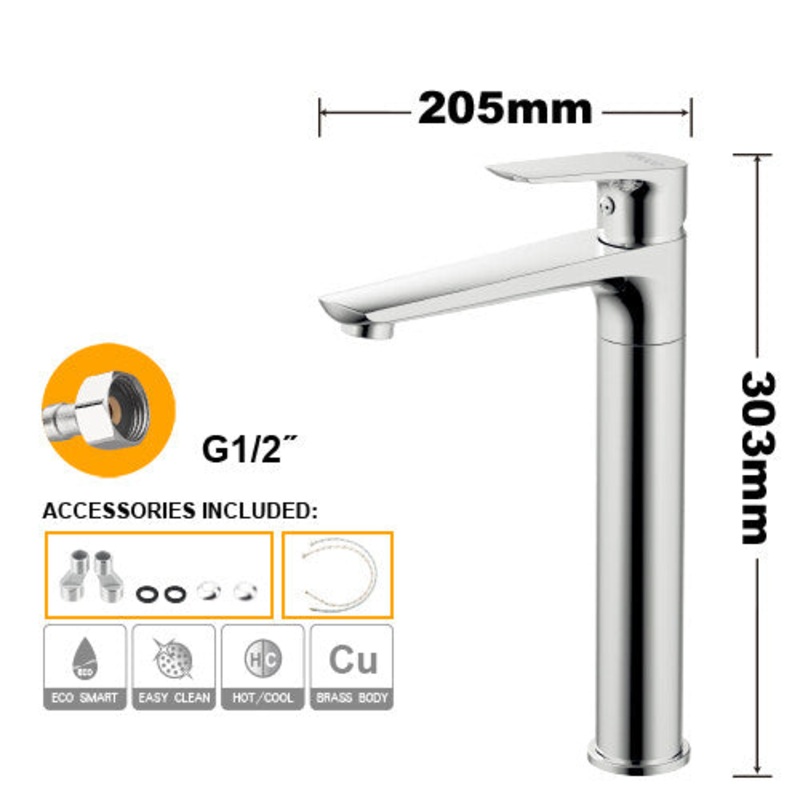 Ingco – Single Lever Washbasin Mixer HSLBM12702