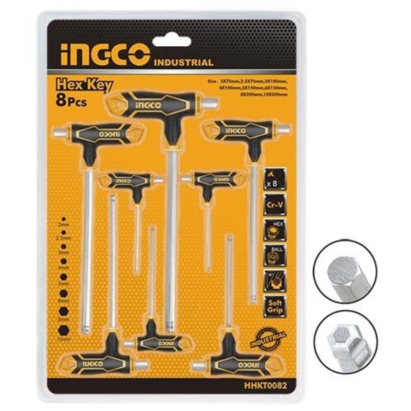 Ingco – T-handle Ball Point Wrench Set HHKT0082