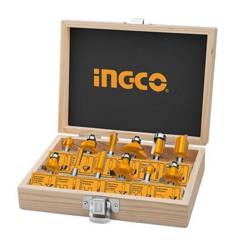 Ingco – 12pcs Router Bits Set (6mm) – IBF