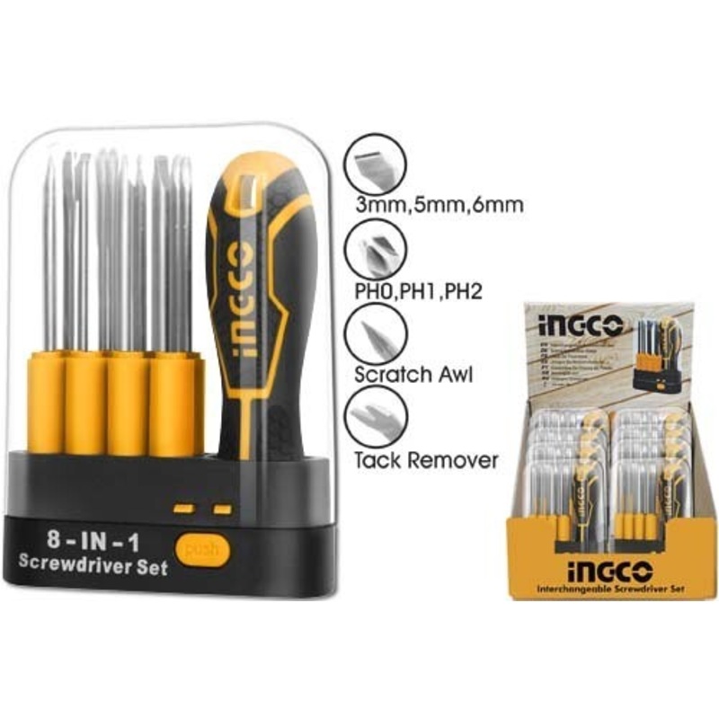Ingco – Interchangeable Screwdriver Set – IBF