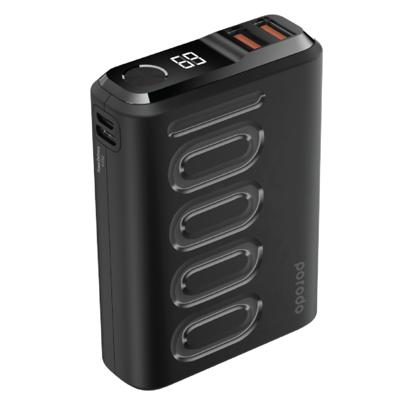 Porodo PD Power Bank 10000mAh 20W Power Delivery Quick Charge 3.0 Touch Sensor Power Button