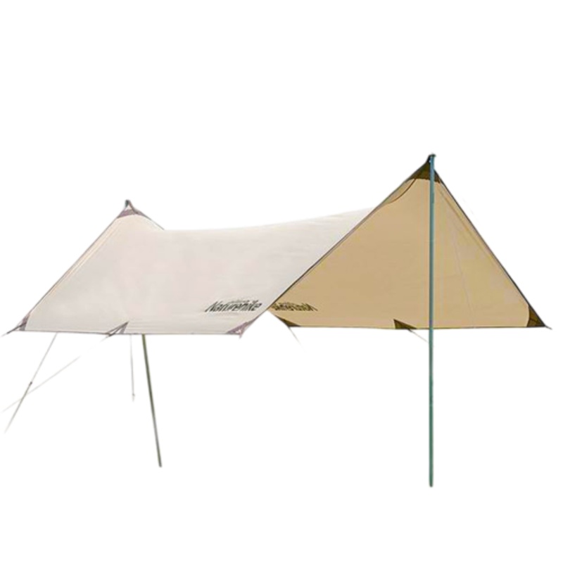 Naturehike – Girder Shelter Tarp With 2 Poles Quicksand (Large-Square3*5m) – Gold – (B-STOCK)