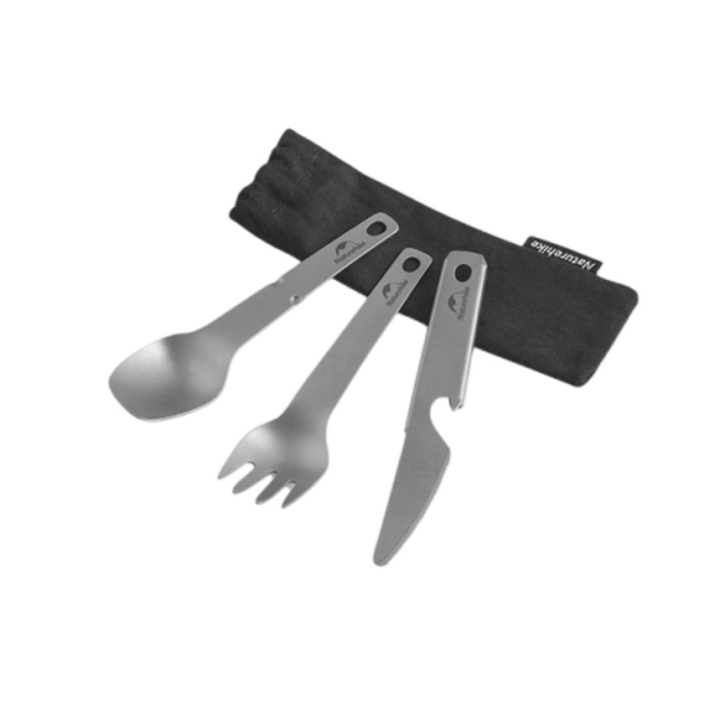 Naturehike – Titanium Knife, Fork and Spoon Set – Titanium