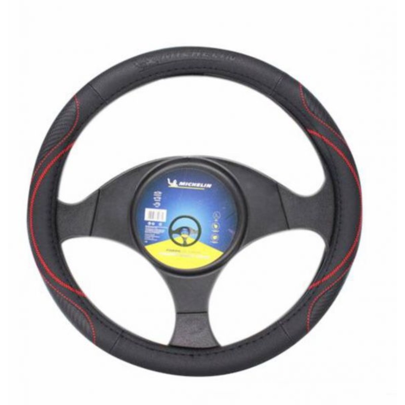 Michelin Steering Wheel Cover Blk/Rd ML-1002-NR