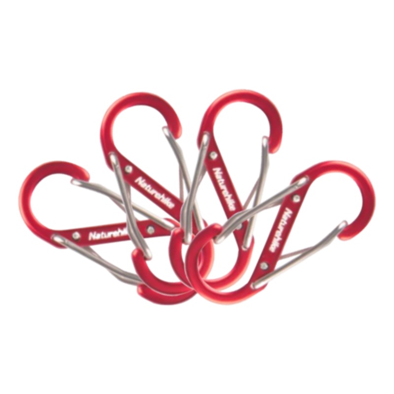 Naturehike – S Type Aluminum Alloy Hook 4PCs (Small) – Red