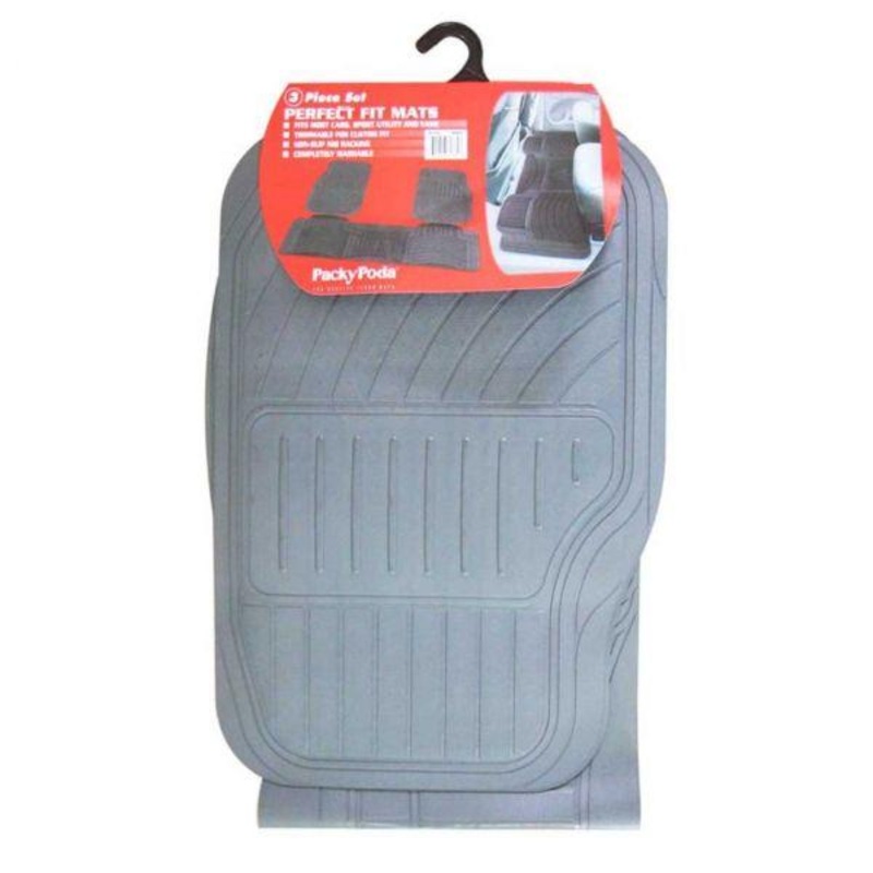 Packy Poda Perfect Fit Car Mat-Set Of 3 Grey
