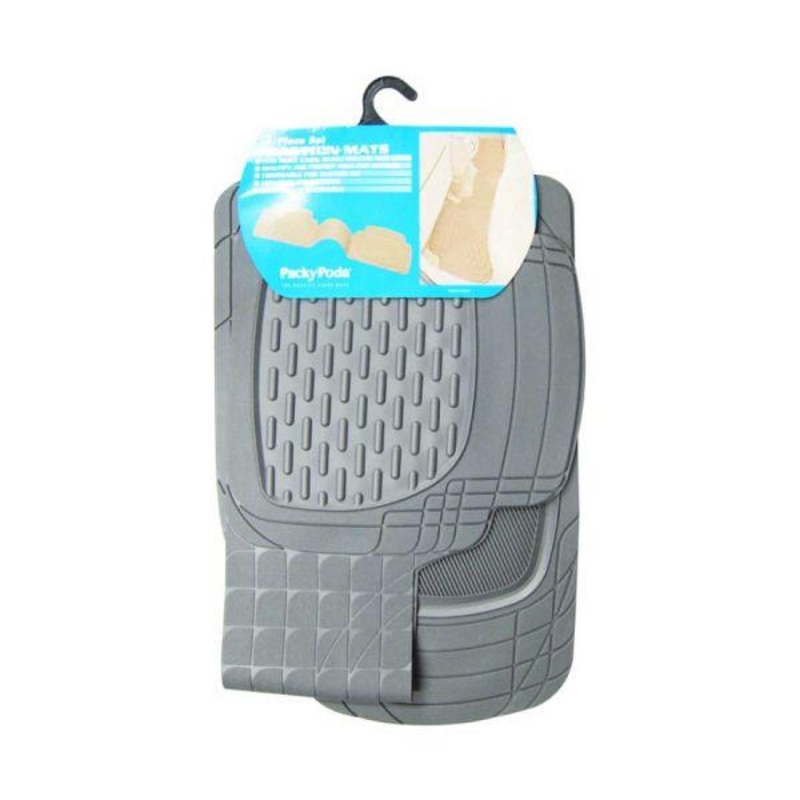 Packy Poda Traction Car Mat-Set Of 3 Grey