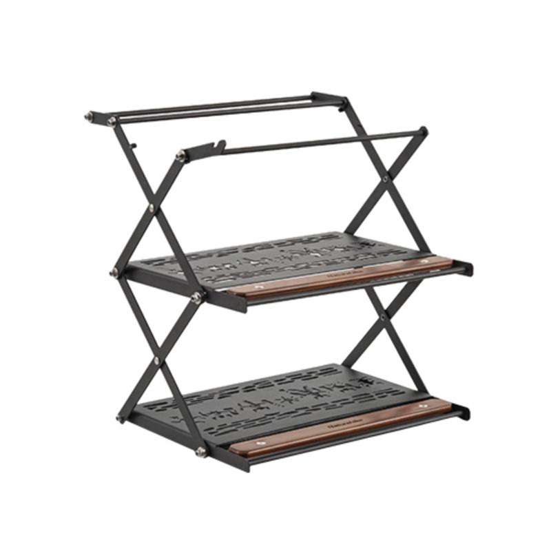 Naturehike tabletop folding shelf Stainless steel – Wood grain