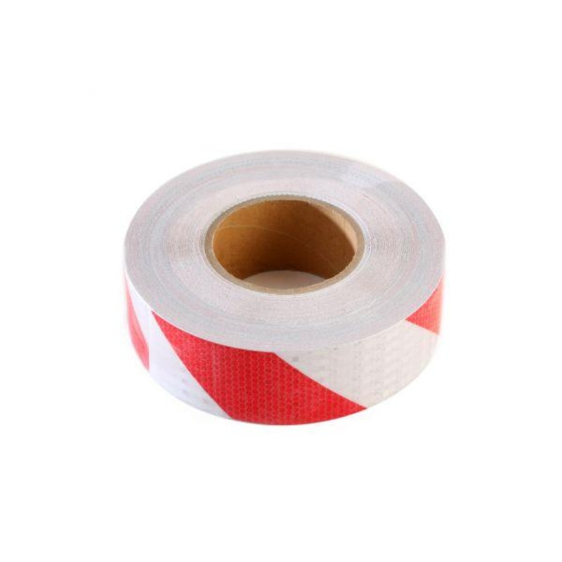 Vroom Warning Tape Reflective 2Inch Doted Red & White / Per Yard
