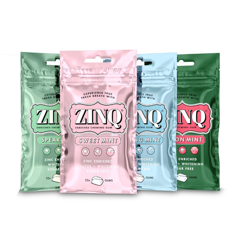 Zinq – Mixed Flavors Box|Spearmint Gum|Strong Mint Gum|Sweet Mint Gum|Melon Mint Gum