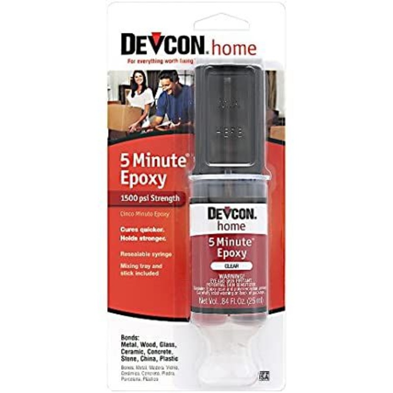 Devcon 5 Min Fast Drying Epoxy, 25ml Syringe Carded