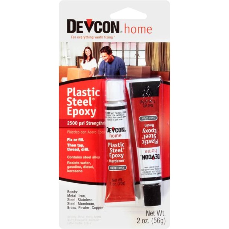Devcon Plastic Steel Epoxy, 1Oz/56.8G Tubes Carded-52345