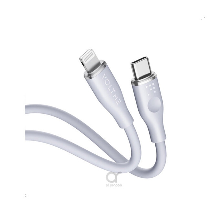 Voltme Powerlink Moss Liquid Silicon Cable Type C to Lightning 3A / 1.2M ZincAlloy Connector Gray
