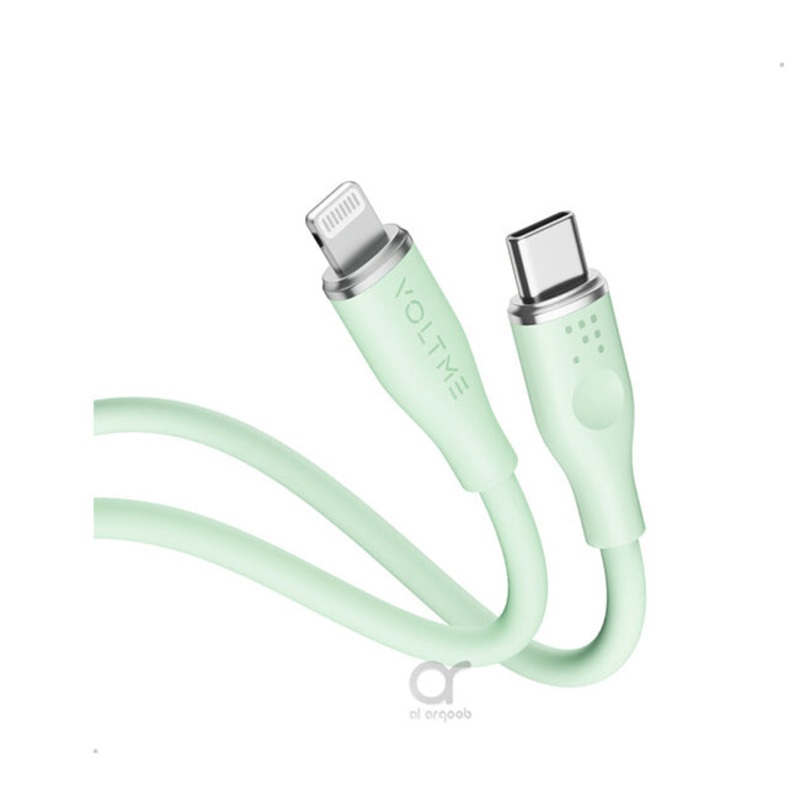Voltme Powerlink Moss Liquid Silicon Cable Type C to Lightning 3A / 1.2M ZincAlloy Connector Green
